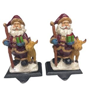 Festive Santa‎ and Reindeer Christmas Stocking Holders
